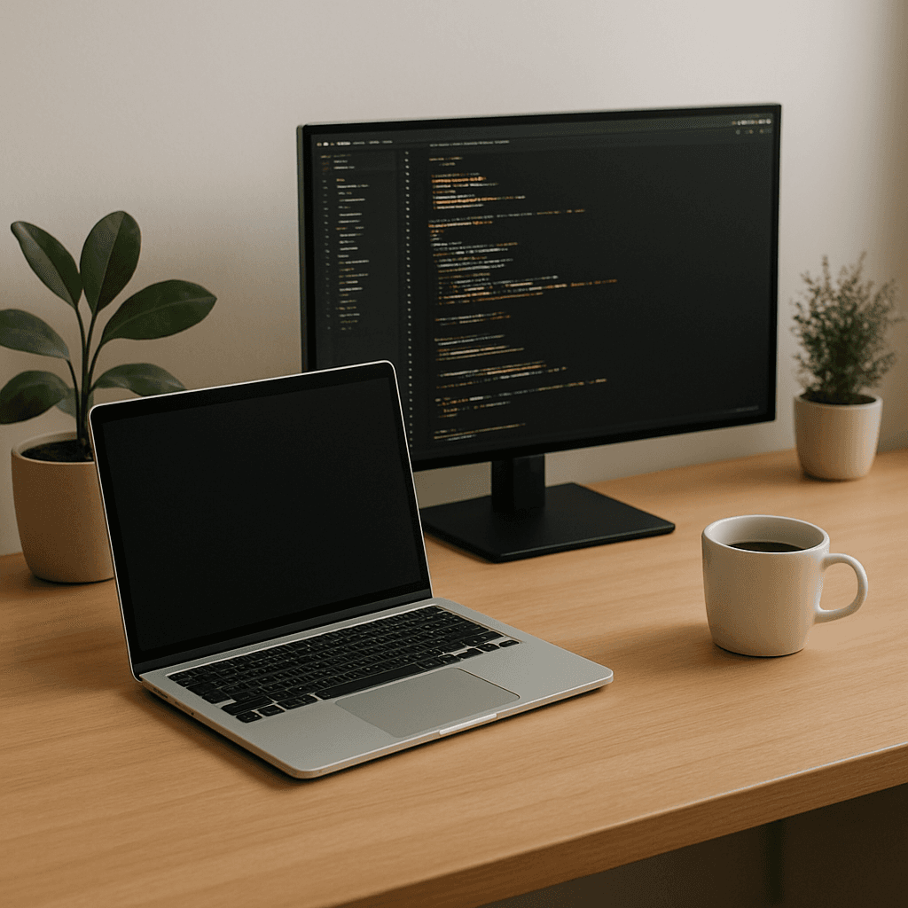 Espacio de trabajo de desarrollador con editor de código